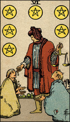 Minor Arcana The Six of Pentacles Tarot Card