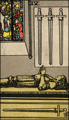 Minor Arcana The Four of Swords Tarot Card