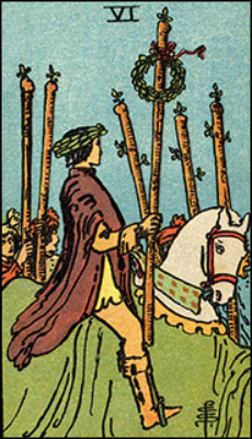 Minor Arcana The Six of Wands Tarot Card