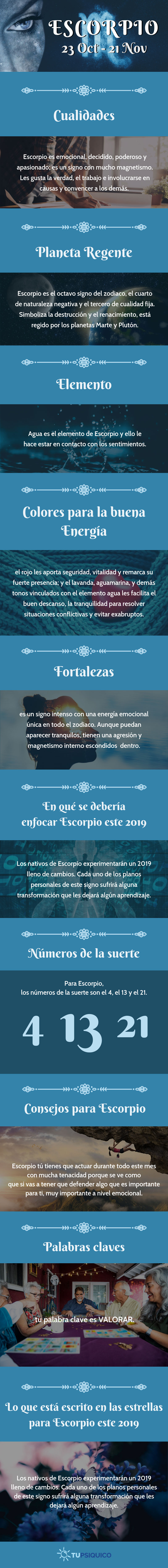 Descubre toda la información que necesitas saber sobre Escorpio. Las cosas que este año tiene preparado para usted, en qué debe enfocarse y las metas que debe establecer.