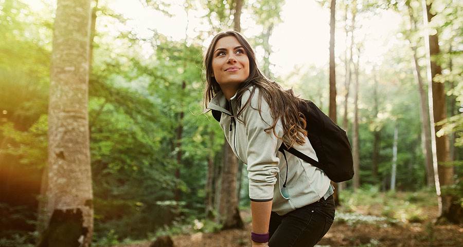 woman hiking in nature